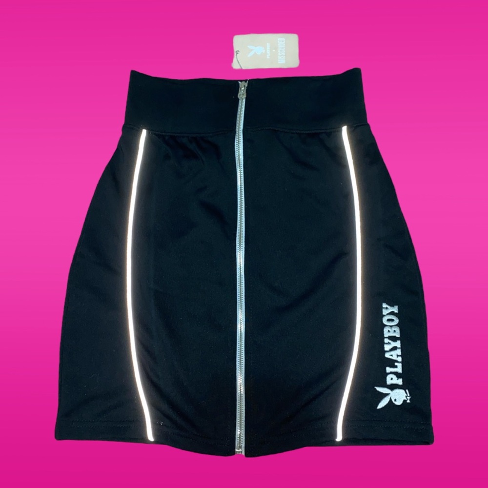 💖🐰Playboy Zip-Through Mini Skirt🐰💖